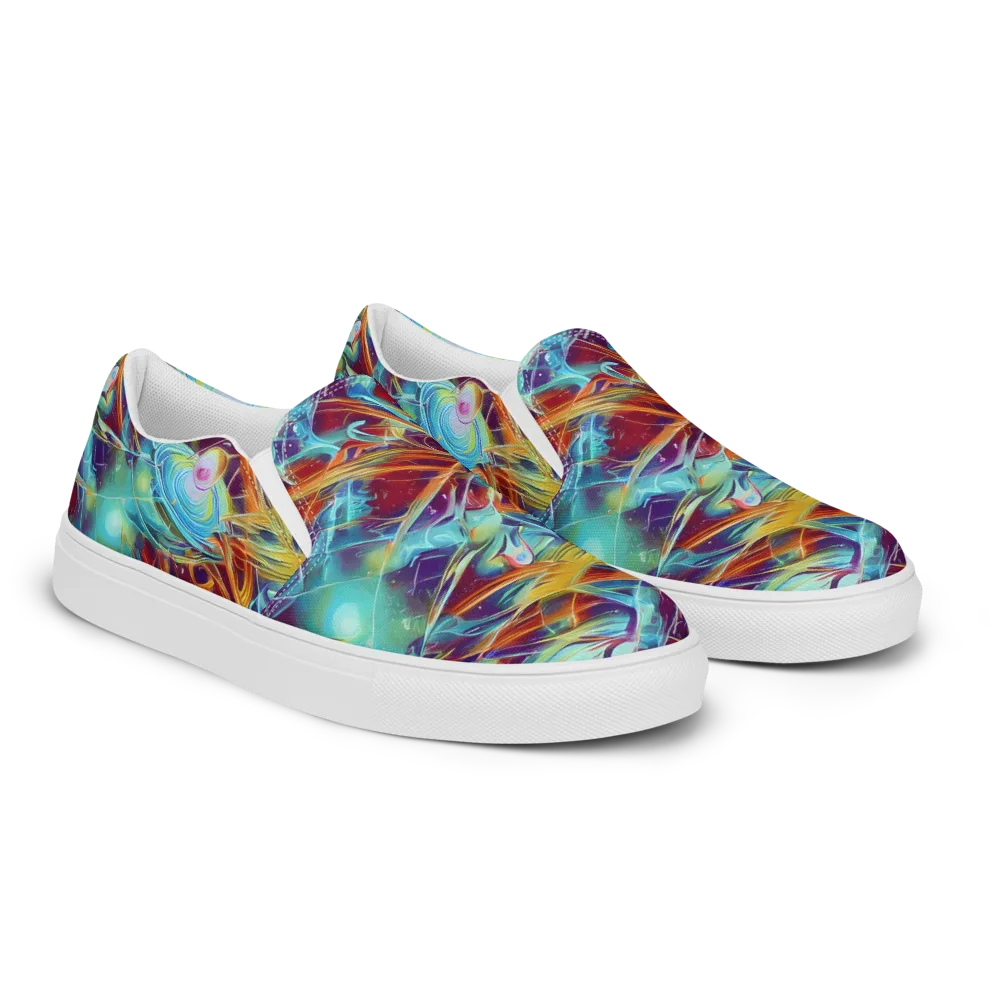 Turquoise Emberglass on Women's Slip-On Canvas Shoes — Right Front