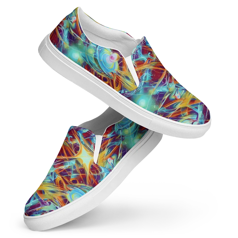 Turquoise Emberglass on Women's Slip-On Canvas Shoes — Front