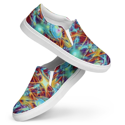 Turquoise Emberglass on a Women's Slip-On Canvas Shoes