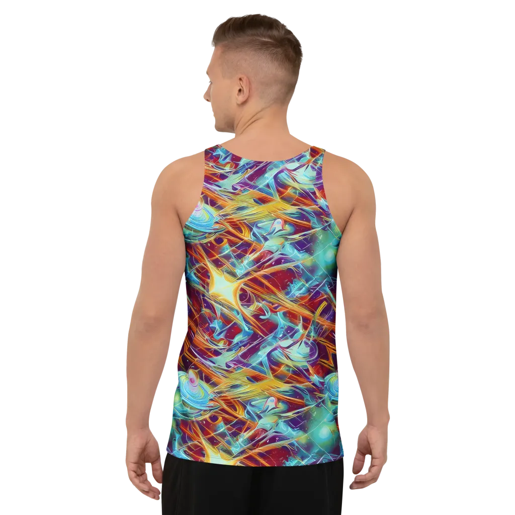 Turquoise Emberglass on Men's Tank Top — Back