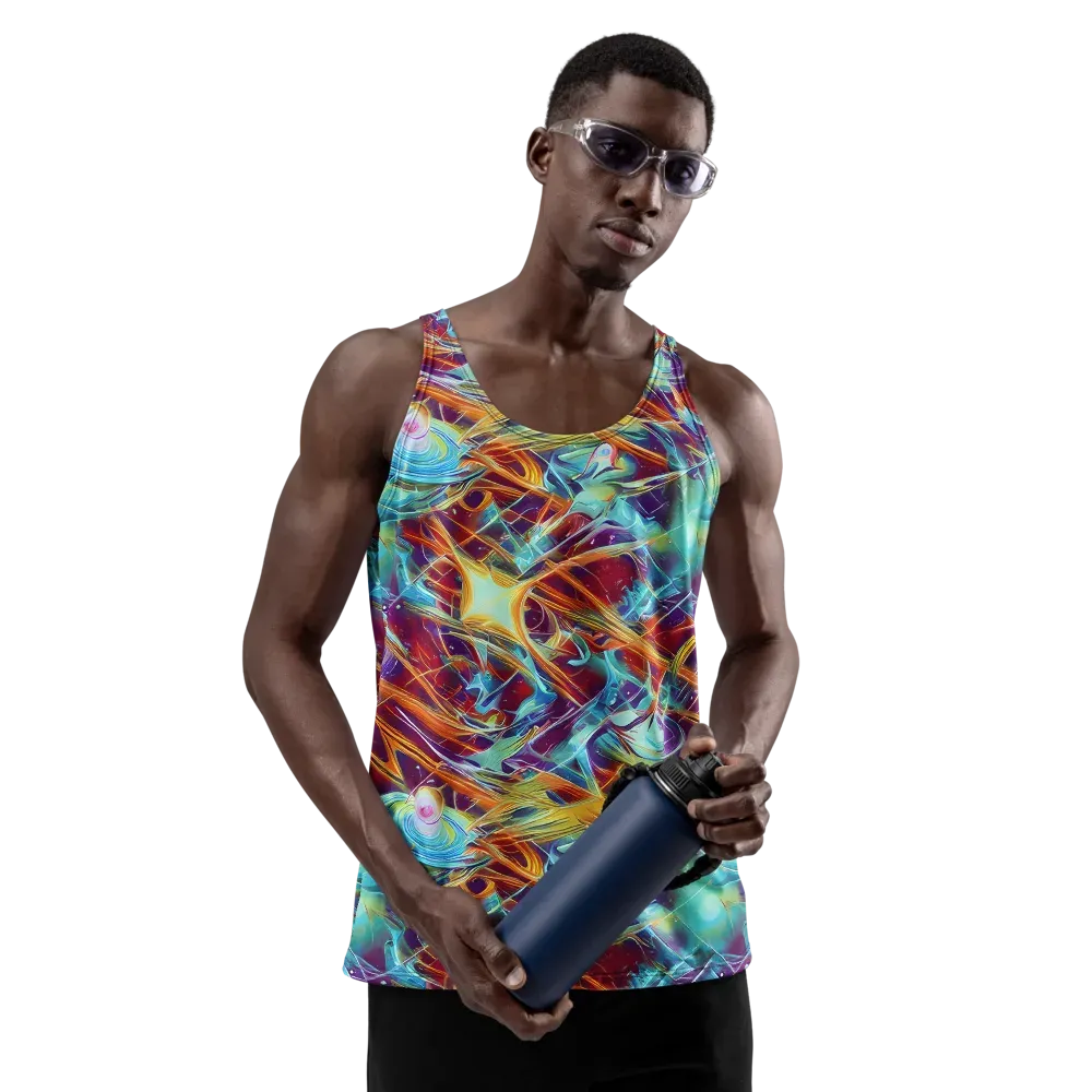 Turquoise Emberglass on Men's Tank Top — Front