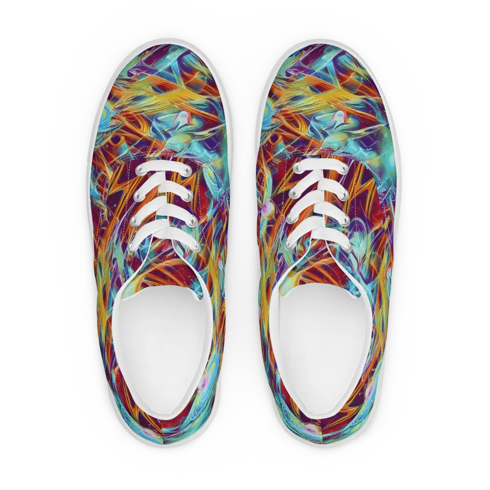 Turquoise Emberglass on Men's Lace-Up Canvas Shoes — Front