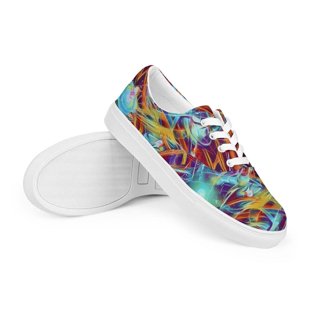 Turquoise Emberglass on Men's Lace-Up Canvas Shoes — Right Front