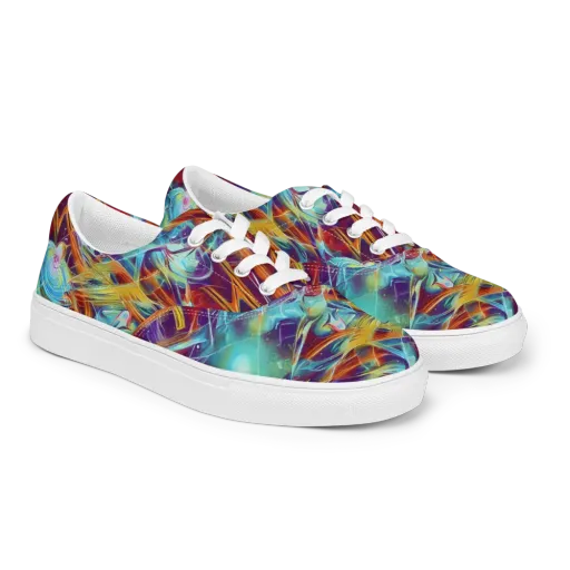 Turquoise Emberglass on a Men's Lace-Up Canvas Shoes