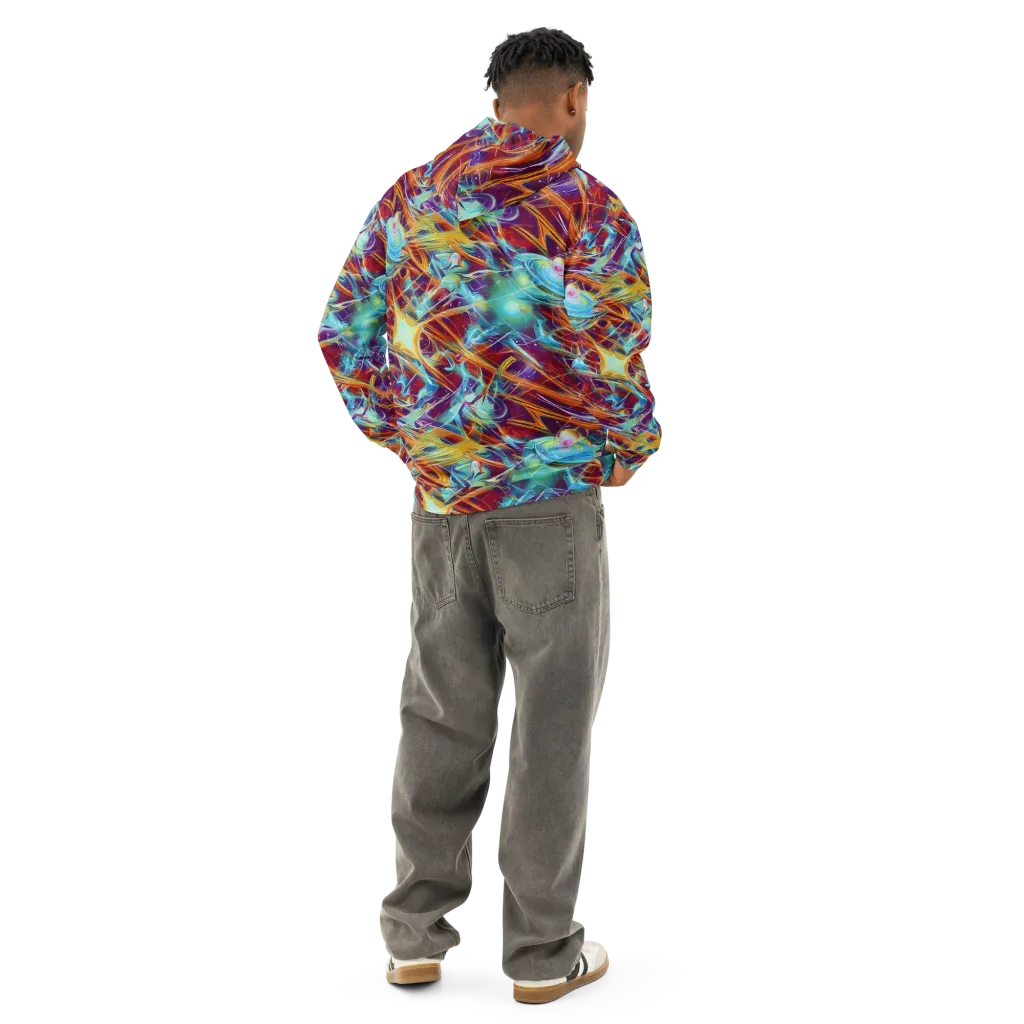 Turquoise Emberglass on Cotton Hoodie — Back