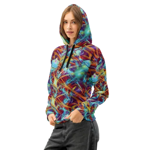 Turquoise Emberglass on a Cotton Hoodie
