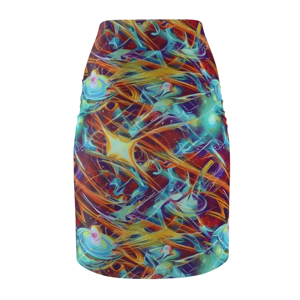 Turquoise Emberglass on Pencil Skirt — Back