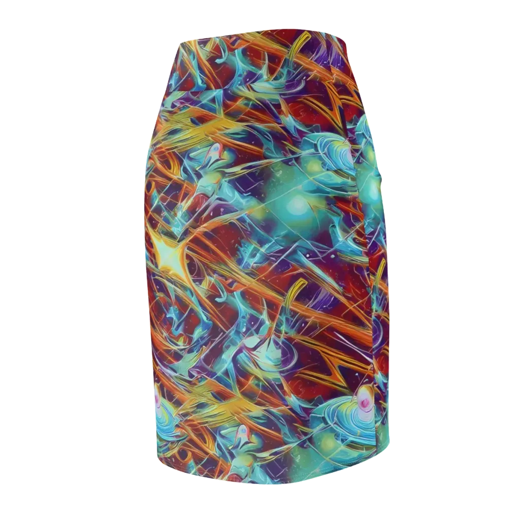 Turquoise Emberglass on Pencil Skirt — Back Side