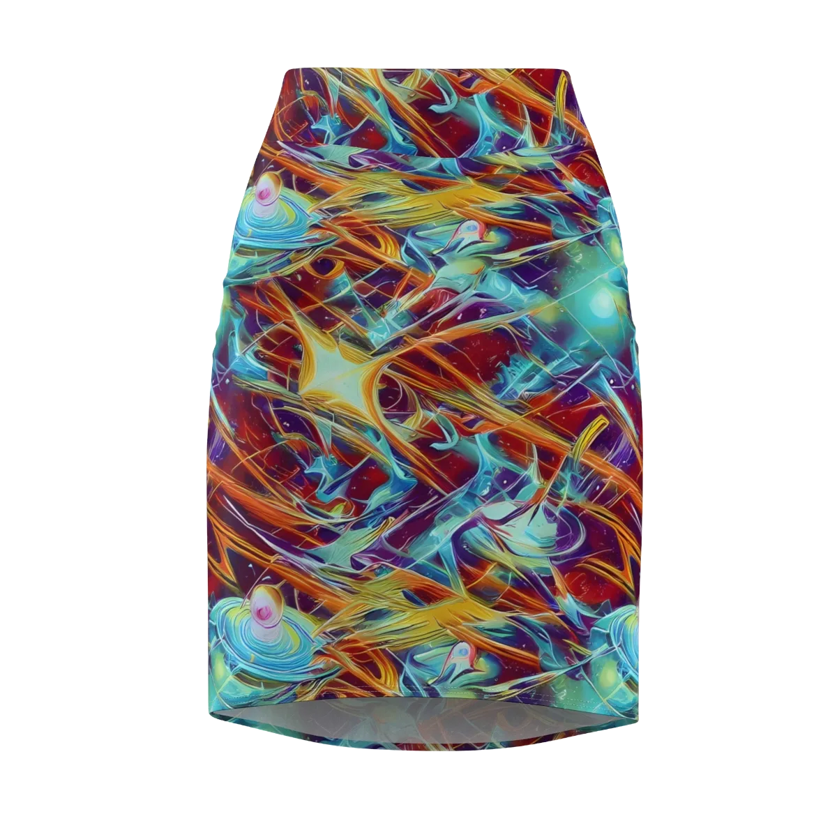 Turquoise Emberglass on Pencil Skirt — Front