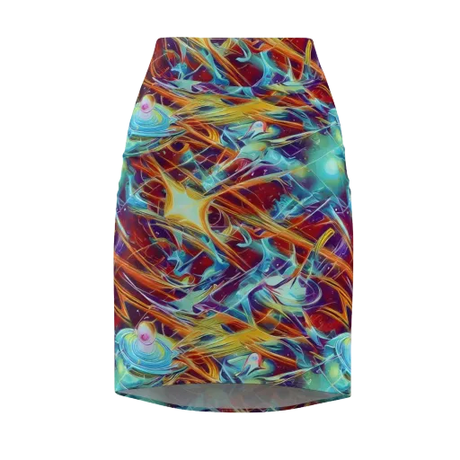 Turquoise Emberglass on a Pencil Skirt