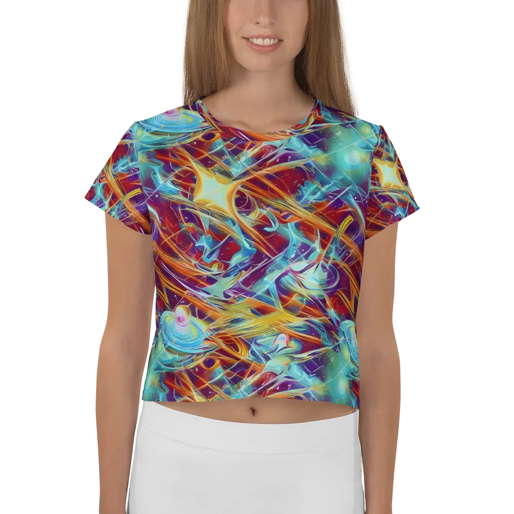 Turquoise Emberglass on Crop Tee — Front