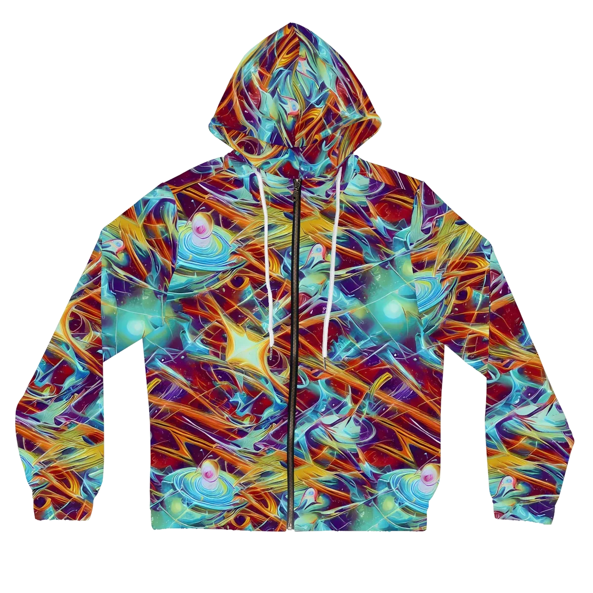 Turquoise Emberglass on Women's Full-Zip Hoodie — Front