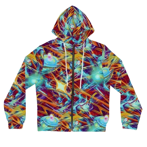 Turquoise Emberglass on a Women's Full-Zip Hoodie