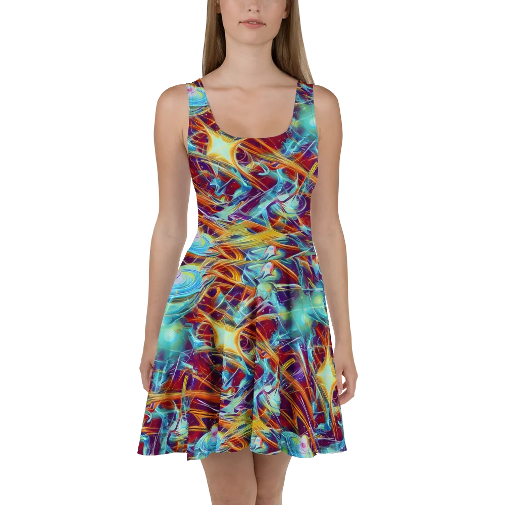 Turquoise Emberglass on Skater Dress — Front