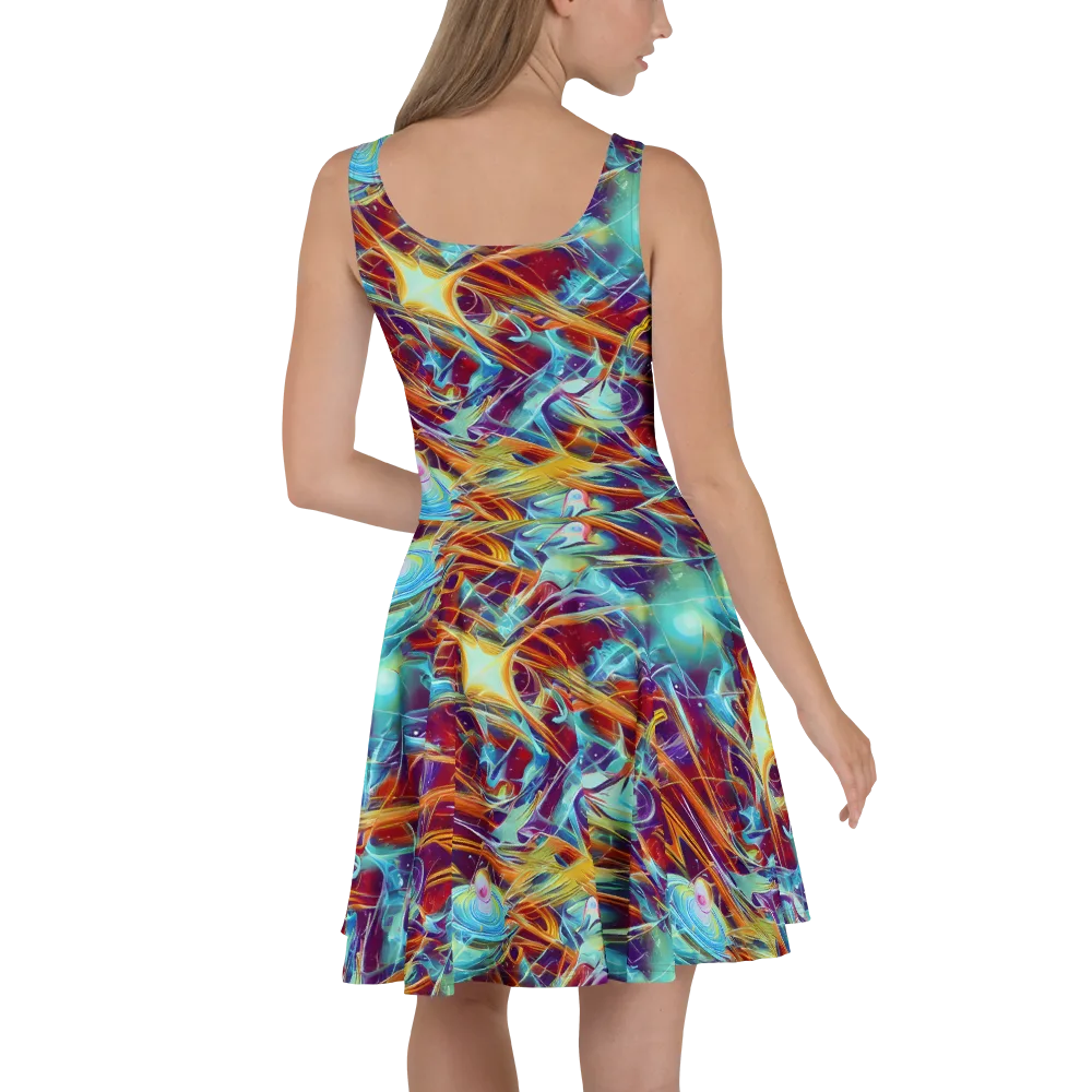 Turquoise Emberglass on Skater Dress — Back