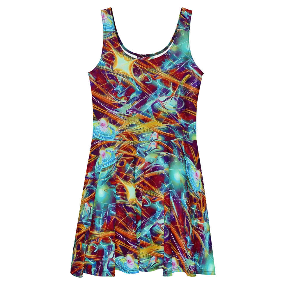 Turquoise Emberglass on Skater Dress — Front