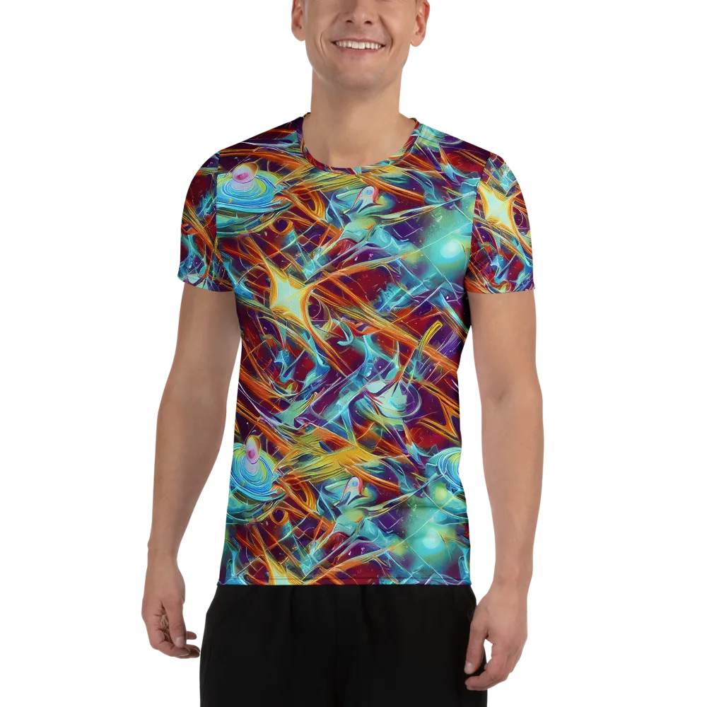 Turquoise Emberglass on Men's Athletic T-Shirt — Front