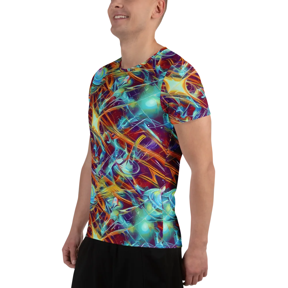 Turquoise Emberglass on Men's Athletic T-Shirt — Left