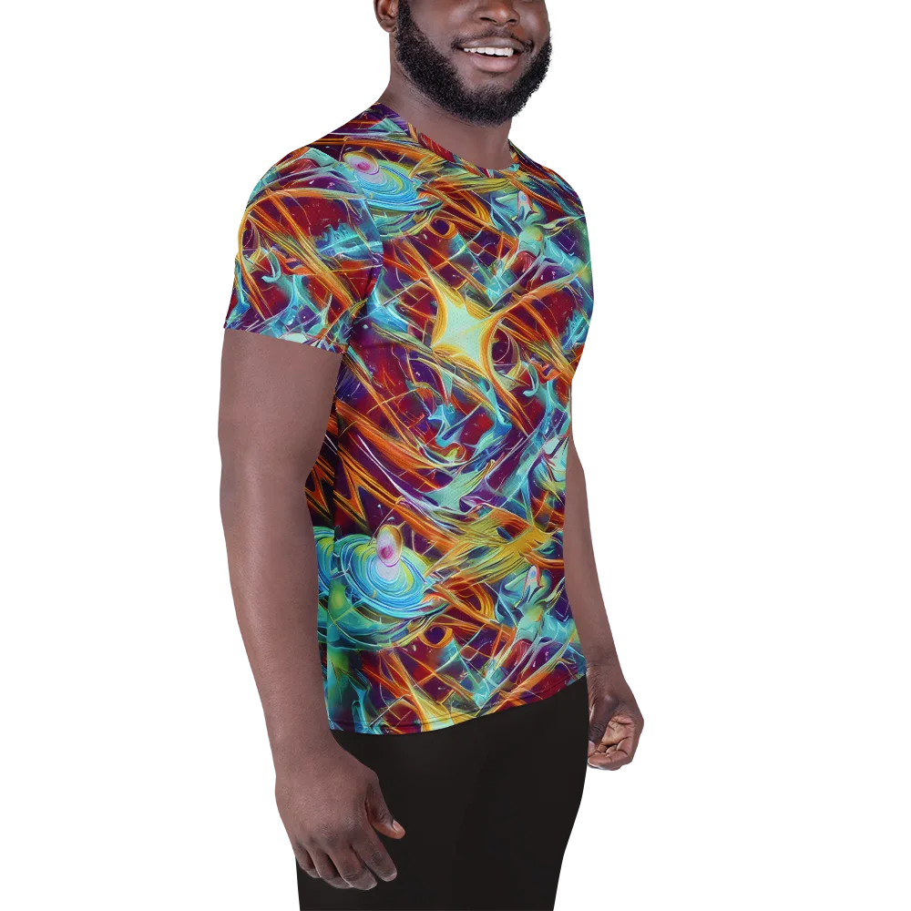 Turquoise Emberglass on Men's Athletic T-Shirt — Right