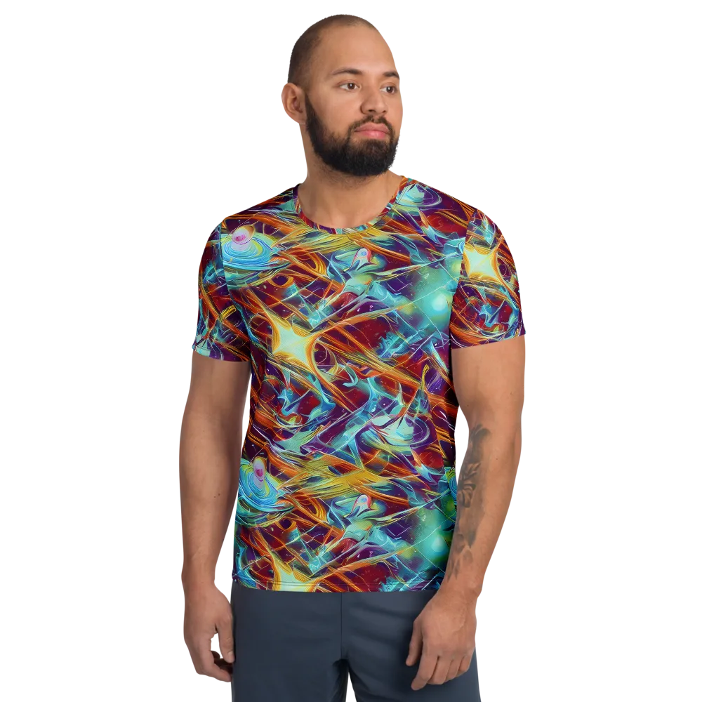 Turquoise Emberglass on Men's Athletic T-Shirt — Front