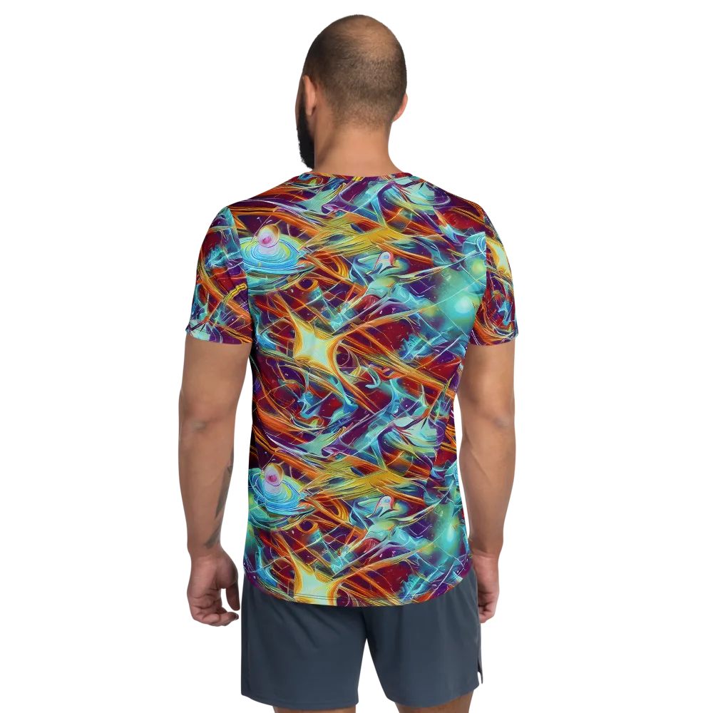 Turquoise Emberglass on Men's Athletic T-Shirt — Back