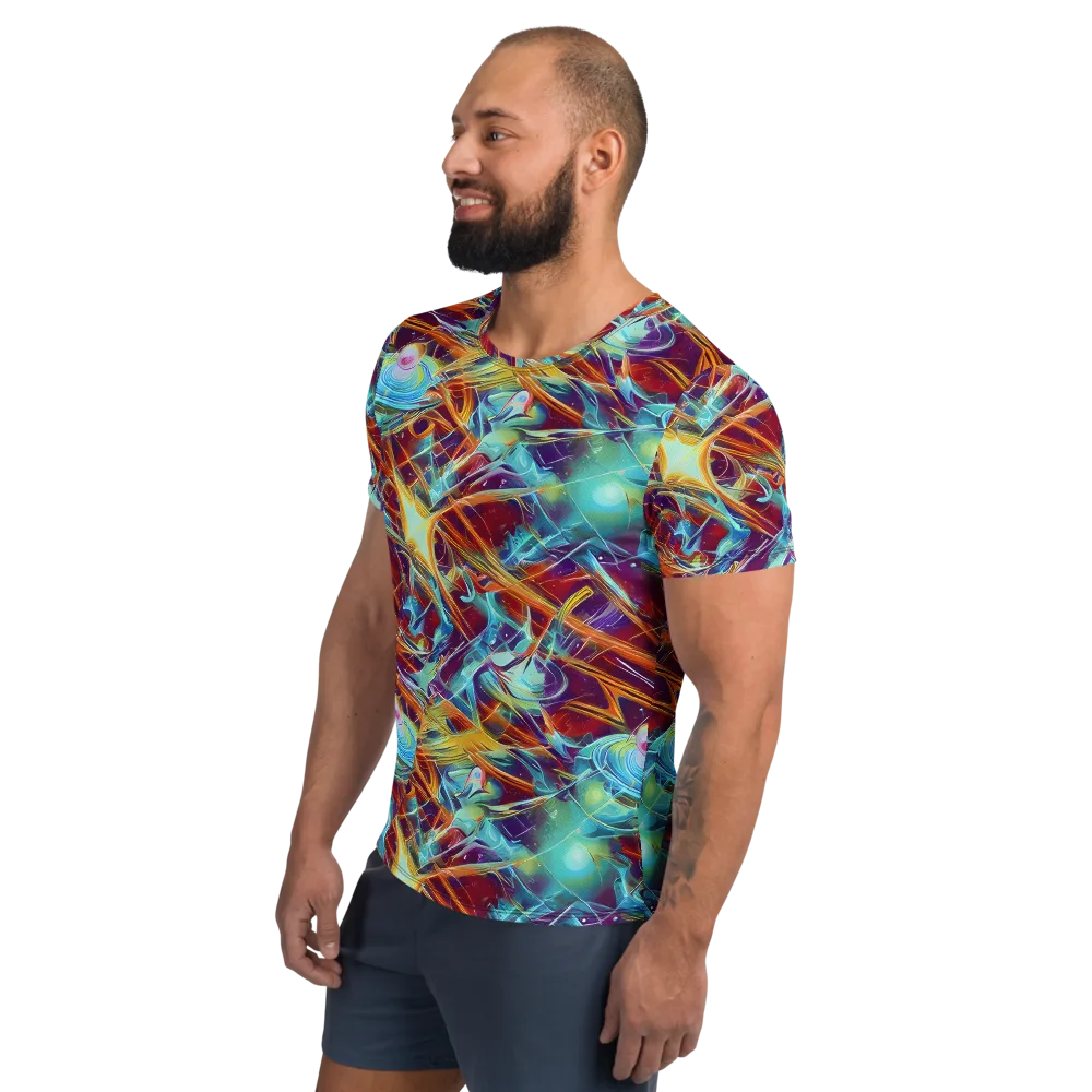 Turquoise Emberglass on Men's Athletic T-Shirt — Left