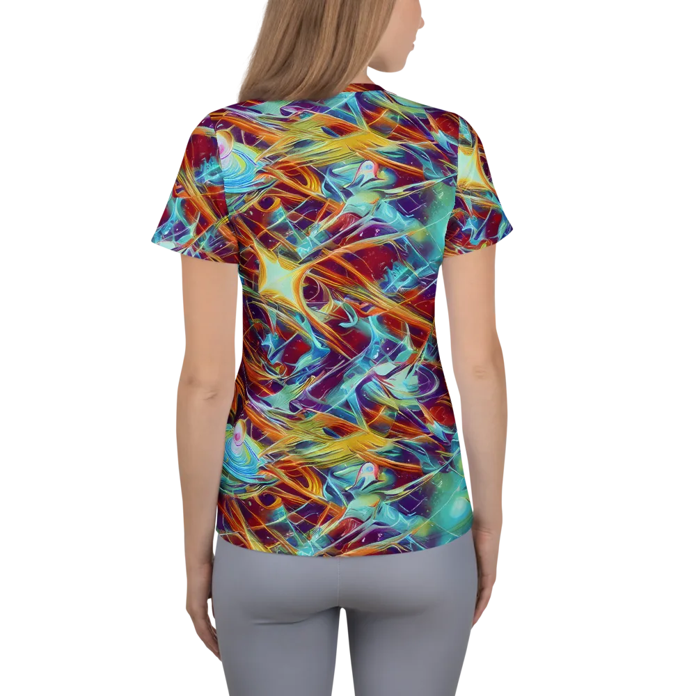 Turquoise Emberglass on Women's Athletic T-Shirt — Back