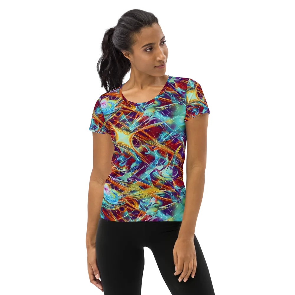 Turquoise Emberglass on Women's Athletic T-Shirt — Front