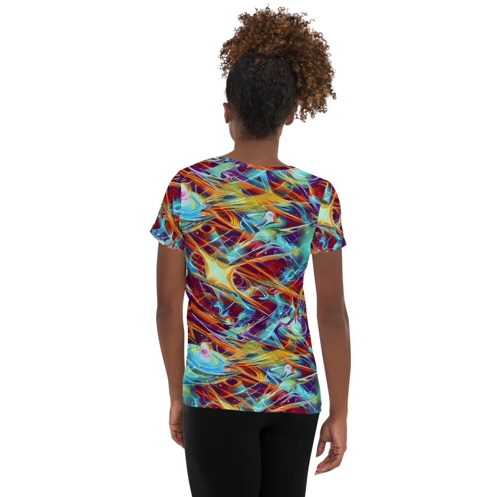 Turquoise Emberglass on Women's Athletic T-Shirt — Back