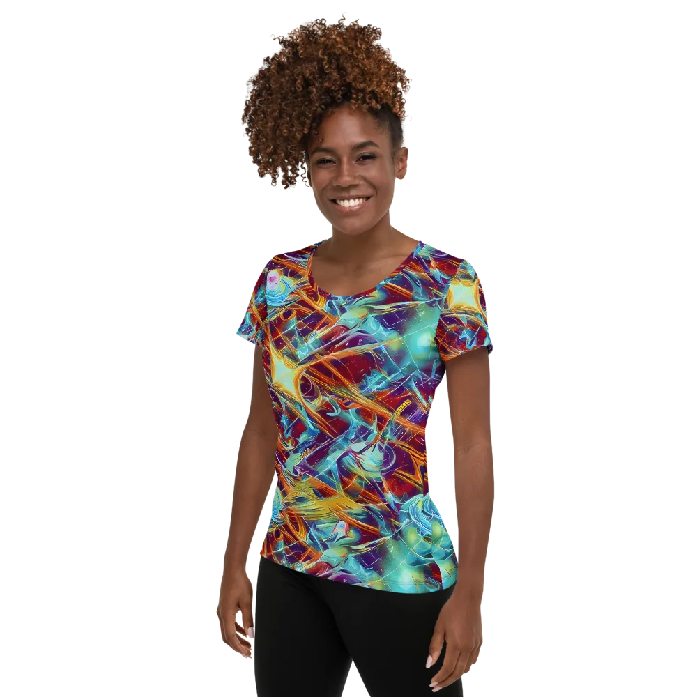 Turquoise Emberglass on Women's Athletic T-Shirt — Left
