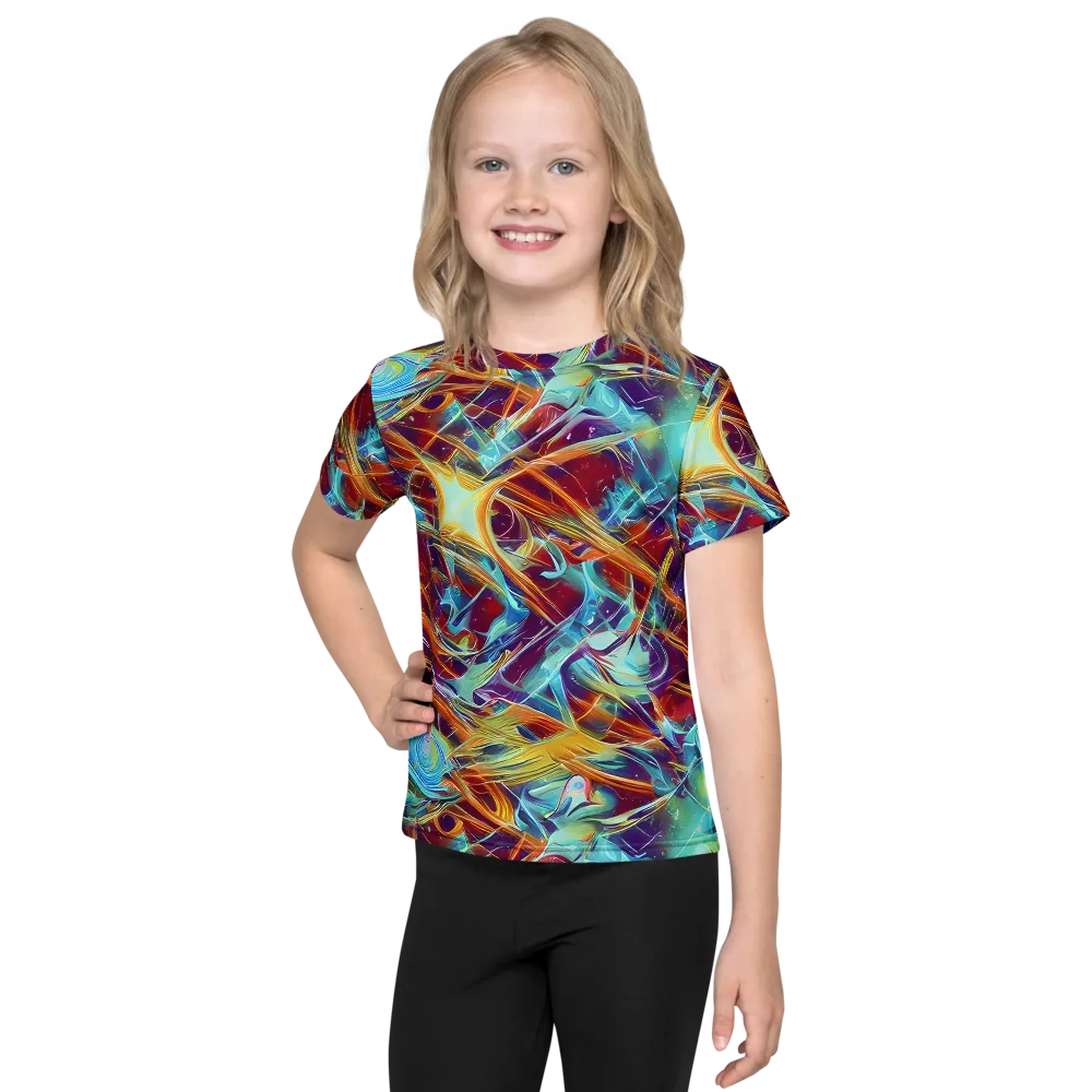 Turquoise Emberglass on Kids Crew Neck T-Shirt — Front
