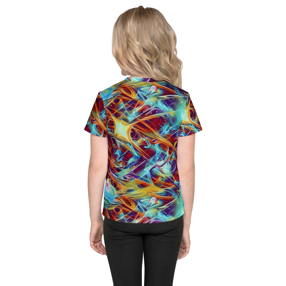 Turquoise Emberglass on Kids Crew Neck T-Shirt — Back