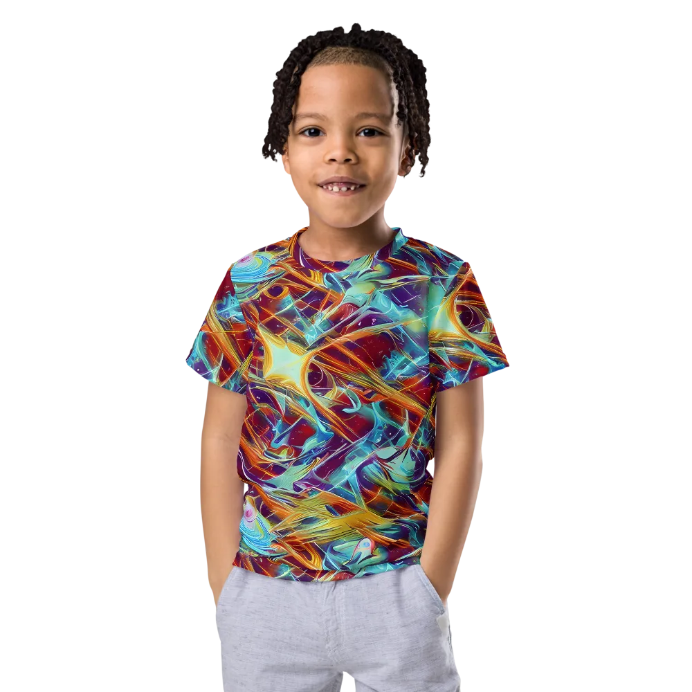 Turquoise Emberglass on Kids Crew Neck T-Shirt — Front