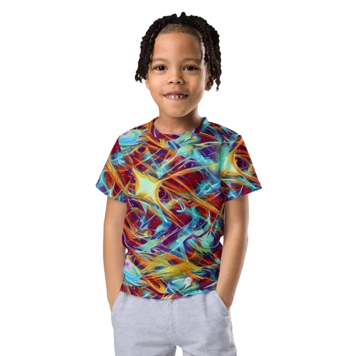 Turquoise Emberglass on a Kids Crew Neck T-Shirt