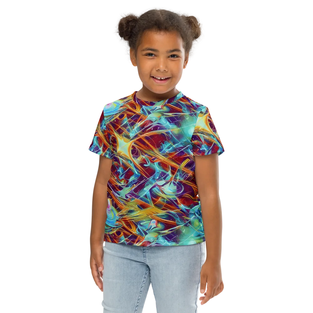 Turquoise Emberglass on Kids Crew Neck T-Shirt — Front
