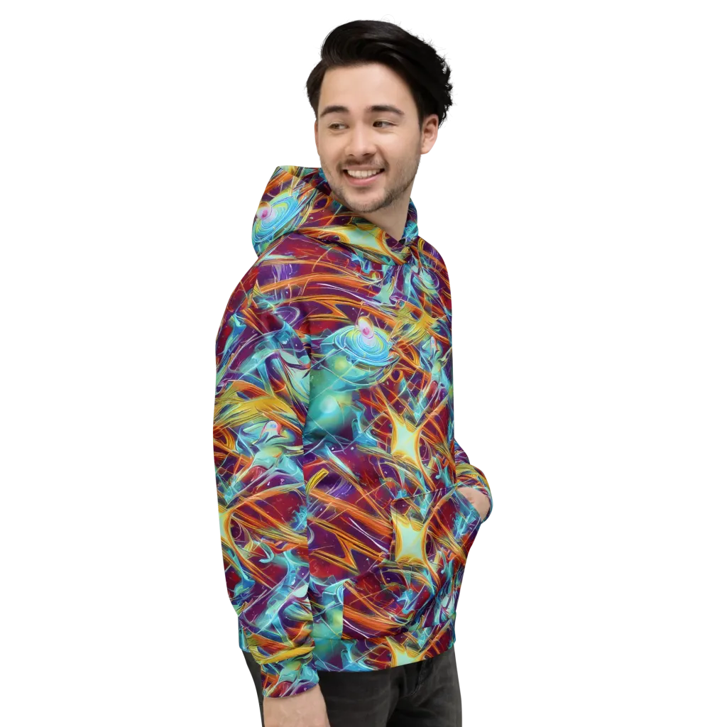 Turquoise Emberglass on Hoodie — Right