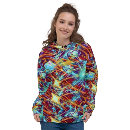 Turquoise Emberglass on a Hoodie