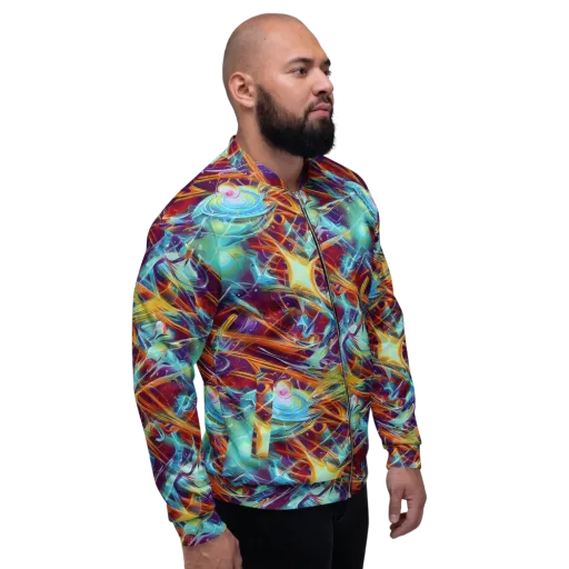 Turquoise Emberglass on a Bomber Jacket