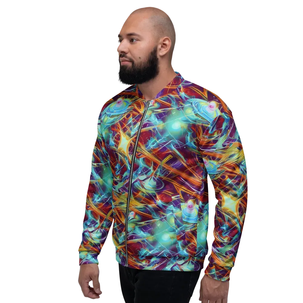 Turquoise Emberglass on Bomber Jacket — Left