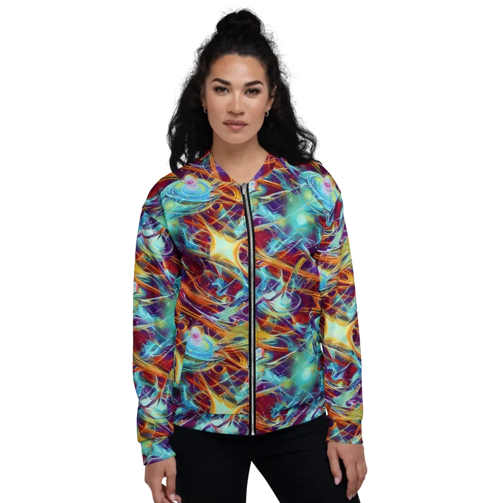 Turquoise Emberglass on Bomber Jacket — Front