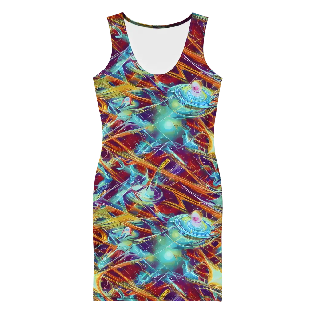 Turquoise Emberglass on Bodycon Dress — Front