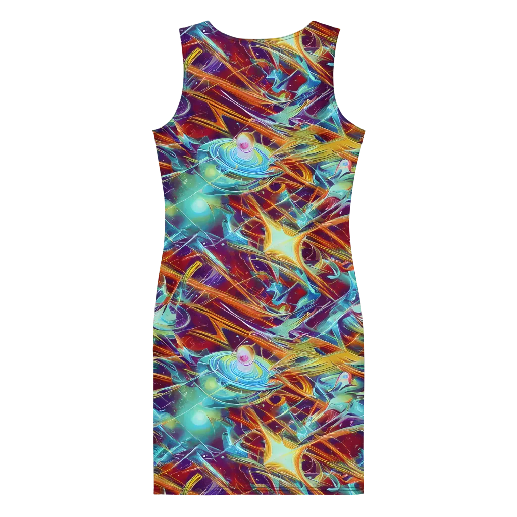Turquoise Emberglass on Bodycon Dress — Back