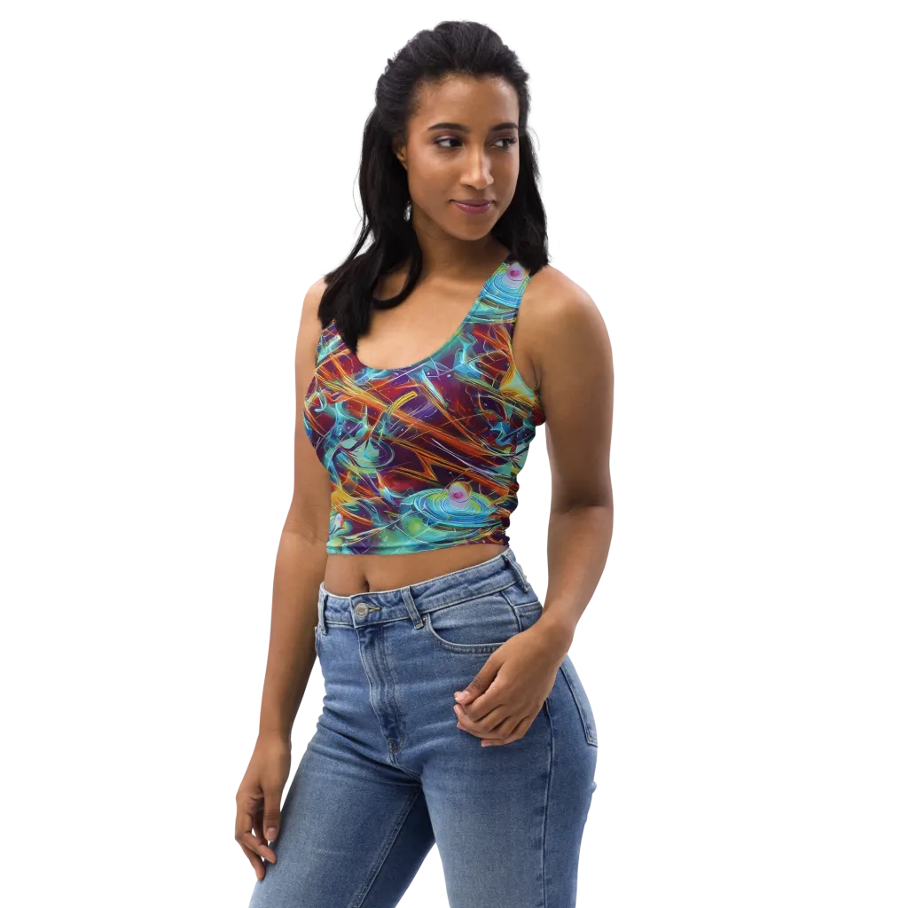 Turquoise Emberglass on Crop Top — Left Front