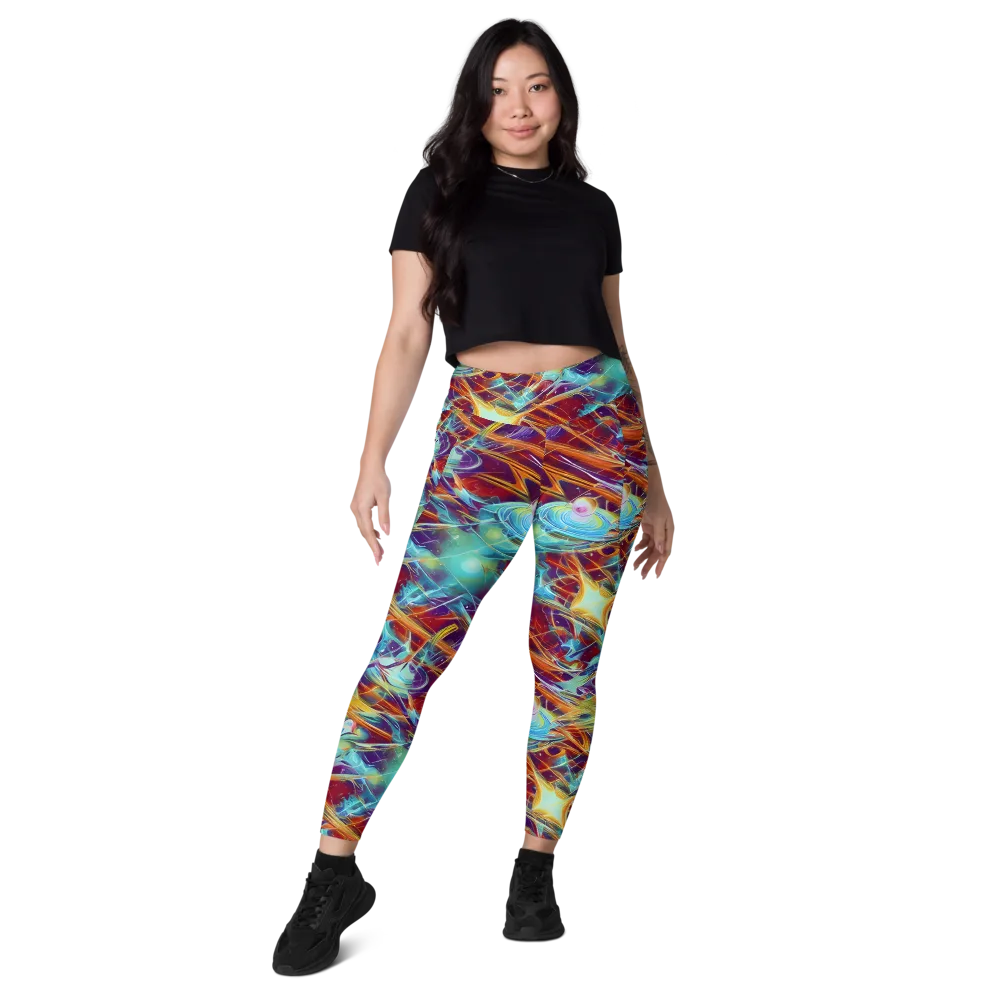 Turquoise Emberglass on Leggings with Pockets — Front