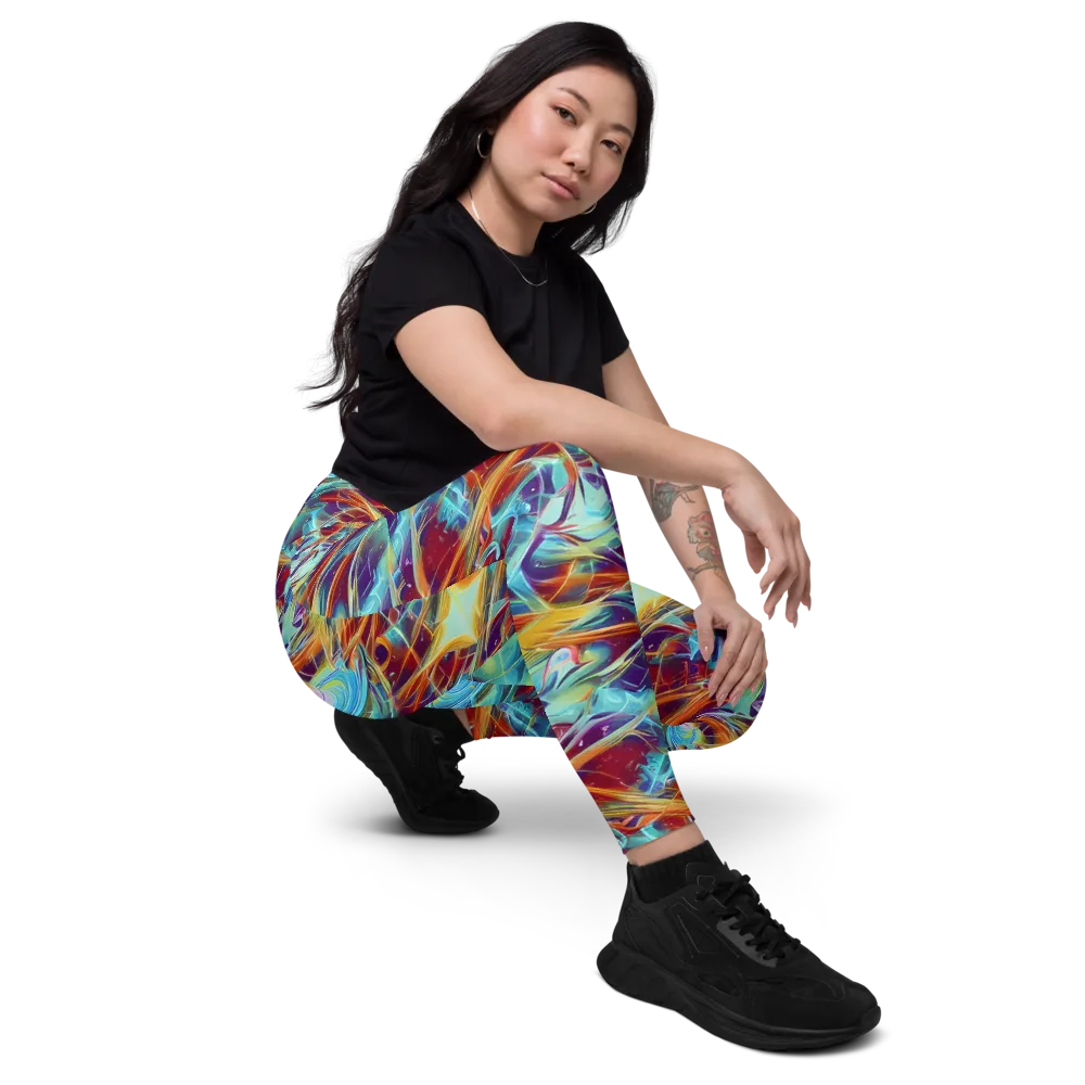 Turquoise Emberglass on Leggings with Pockets — Right Front