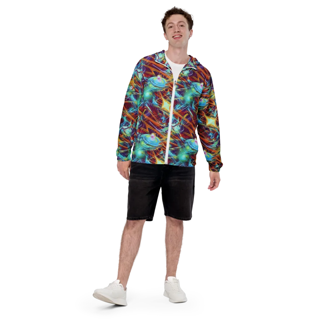 Turquoise Emberglass on Men's Windbreaker — Front