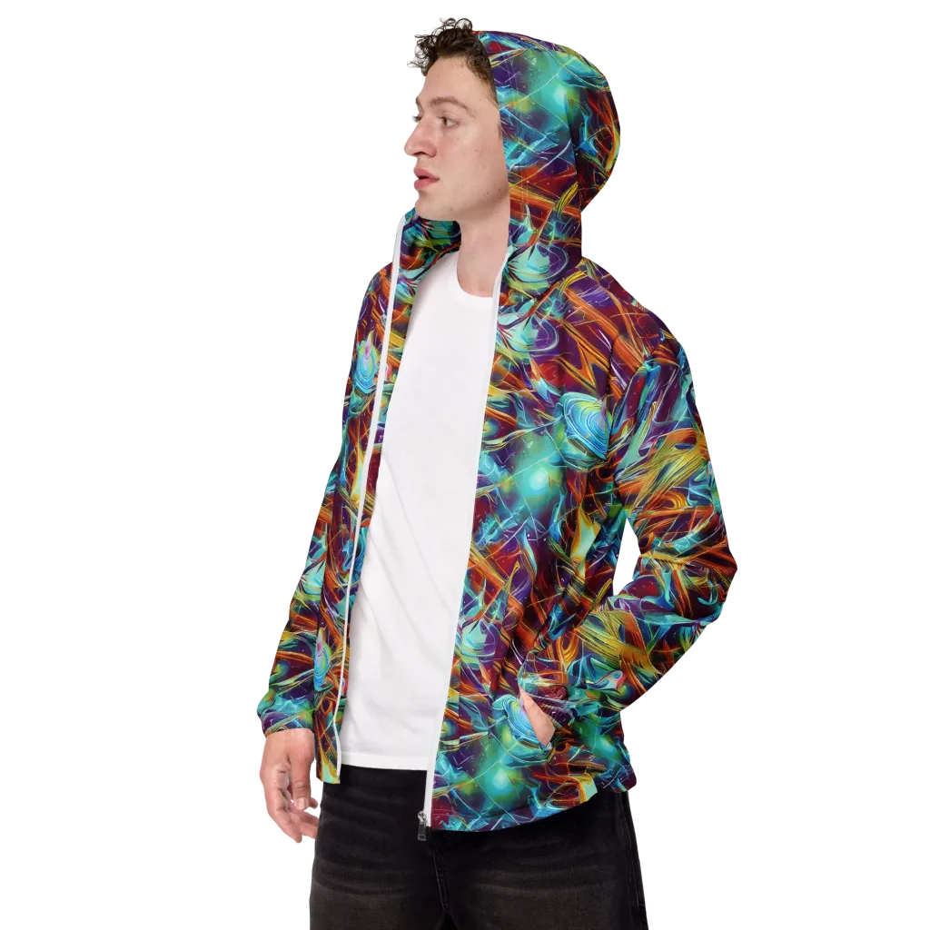 Turquoise Emberglass on Men's Windbreaker — Left Front