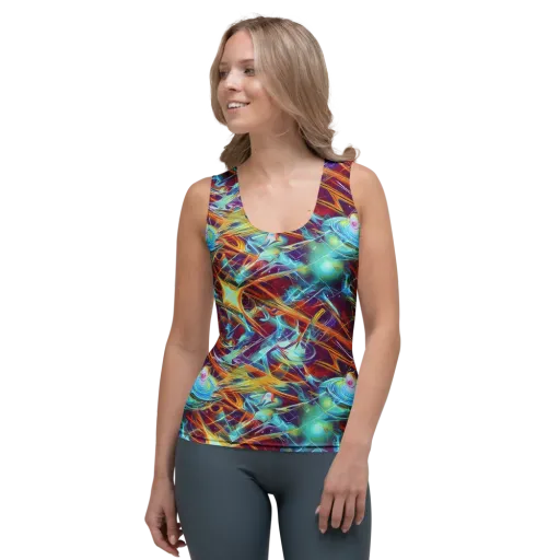Turquoise Emberglass on a Women's Tank Top