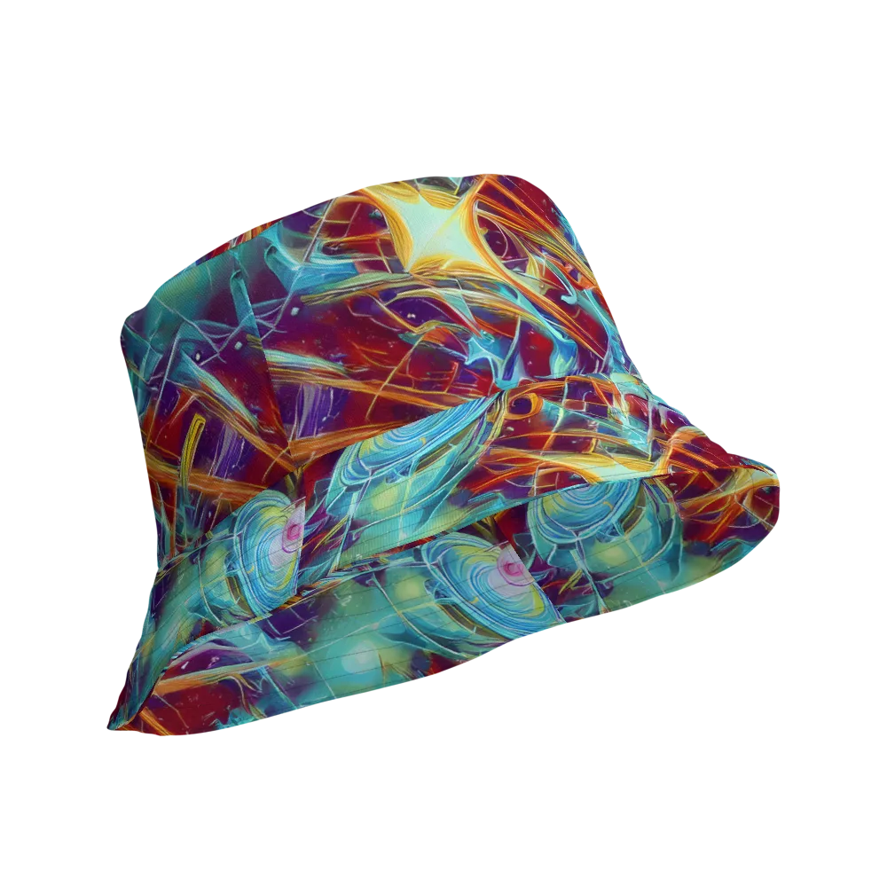 Turquoise Emberglass on Reversible Bucket Hat — Product details Outside