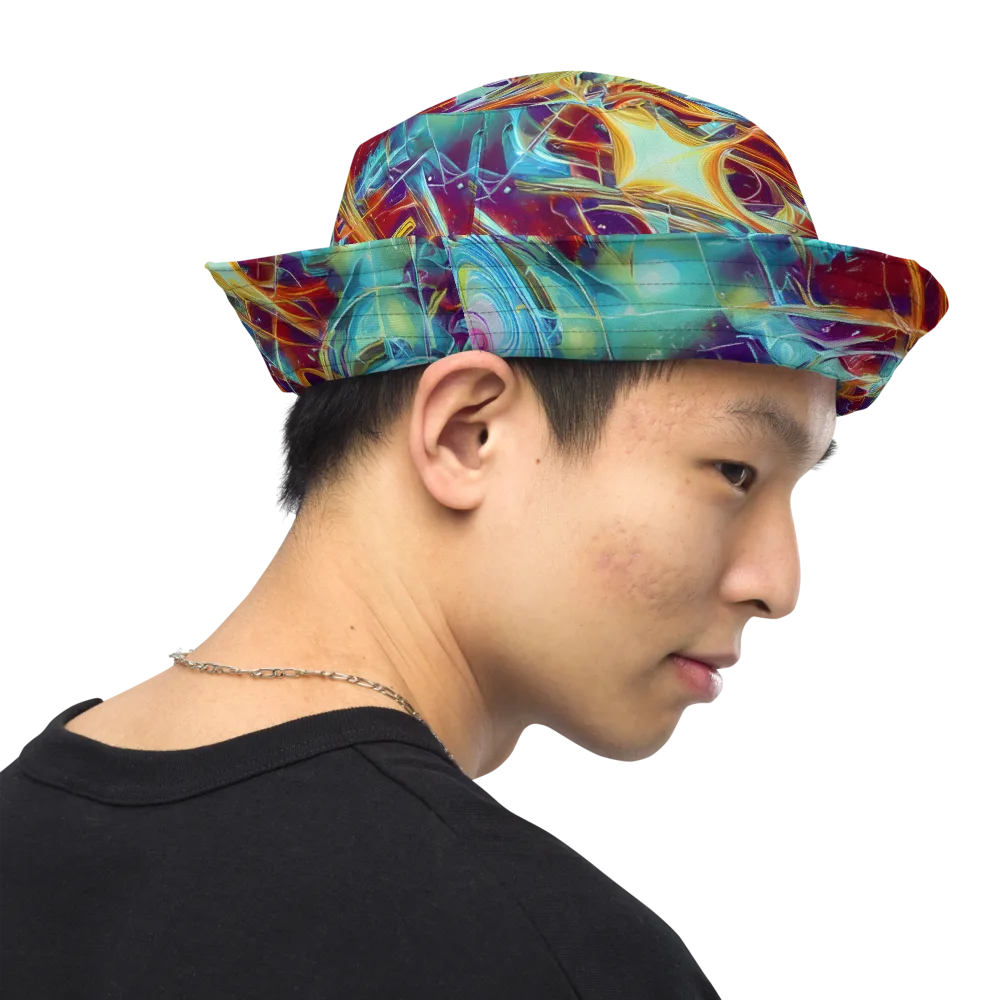 Turquoise Emberglass on Reversible Bucket Hat — Right Outside